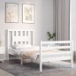 vidaXL Massivholzbett mit Kopfteil Weiß 90x200 cm vidaXL Massivholzbett mit Kopfteil Weiß 90x200 cm