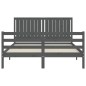 vidaXL Massivholzbett mit Kopfteil Grau 160x200 cm vidaXL Massivholzbett mit Kopfteil Grau 160x200 cm