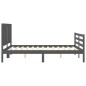 vidaXL Massivholzbett mit Kopfteil Grau 160x200 cm vidaXL Massivholzbett mit Kopfteil Grau 160x200 cm