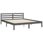 vidaXL Massivholzbett mit Kopfteil Grau 160x200 cm vidaXL Massivholzbett mit Kopfteil Grau 160x200 cm