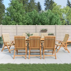 vidaXL Gartenstühle mit Auflagen 8 Stk. Massivholz Teak