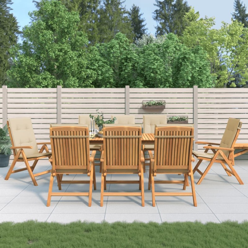 vidaXL Gartenstühle mit Auflagen 8 Stk. Massivholz Teak vidaXL Gartenstühle mit Auflagen 8 Stk. Massivholz Teak