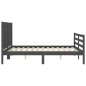 vidaXL Massivholzbett mit Kopfteil Grau 140x200 cm vidaXL Massivholzbett mit Kopfteil Grau 140x200 cm