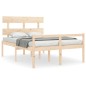 vidaXL Massivholzbett mit Kopfteil 140x190 cm vidaXL Massivholzbett mit Kopfteil 140x190 cm