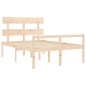 vidaXL Massivholzbett mit Kopfteil 140x190 cm vidaXL Massivholzbett mit Kopfteil 140x190 cm