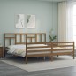 vidaXL Massivholzbett mit Kopfteil Honigbraun 200x200 cm vidaXL Massivholzbett mit Kopfteil Honigbraun 200x200 cm