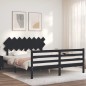 vidaXL Massivholzbett mit Kopfteil Schwarz 160x200 cm vidaXL Massivholzbett mit Kopfteil Schwarz 160x200 cm
