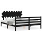 vidaXL Massivholzbett mit Kopfteil Schwarz 160x200 cm vidaXL Massivholzbett mit Kopfteil Schwarz 160x200 cm