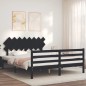 vidaXL Massivholzbett mit Kopfteil Schwarz 160x200 cm vidaXL Massivholzbett mit Kopfteil Schwarz 160x200 cm