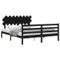 vidaXL Massivholzbett mit Kopfteil Schwarz 160x200 cm vidaXL Massivholzbett mit Kopfteil Schwarz 160x200 cm