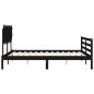 vidaXL Massivholzbett mit Kopfteil Schwarz 160x200 cm vidaXL Massivholzbett mit Kopfteil Schwarz 160x200 cm