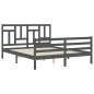 vidaXL Massivholzbett mit Kopfteil Grau 160x200 cm vidaXL Massivholzbett mit Kopfteil Grau 160x200 cm