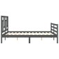 vidaXL Massivholzbett mit Kopfteil Grau 160x200 cm vidaXL Massivholzbett mit Kopfteil Grau 160x200 cm