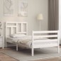 vidaXL Massivholzbett mit Kopfteil Weiß 90x200 cm vidaXL Massivholzbett mit Kopfteil Weiß 90x200 cm