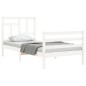 vidaXL Massivholzbett mit Kopfteil Weiß 90x200 cm vidaXL Massivholzbett mit Kopfteil Weiß 90x200 cm