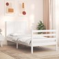 vidaXL Massivholzbett mit Kopfteil Weiß 90x200 cm vidaXL Massivholzbett mit Kopfteil Weiß 90x200 cm