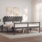 vidaXL Seniorenbett mit Kopfteil Grau Super Kingsize Massivholz vidaXL Seniorenbett mit Kopfteil Grau Super Kingsize Massivholz
