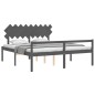 vidaXL Seniorenbett mit Kopfteil Grau Super Kingsize Massivholz vidaXL Seniorenbett mit Kopfteil Grau Super Kingsize Massivholz