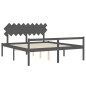 vidaXL Seniorenbett mit Kopfteil Grau Super Kingsize Massivholz vidaXL Seniorenbett mit Kopfteil Grau Super Kingsize Massivholz