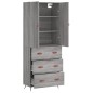 vidaXL Highboard Grau Sonoma 69,5x34x180 cm Holzwerkstoff vidaXL Highboard Grau Sonoma 69,5x34x180 cm Holzwerkstoff