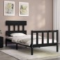 vidaXL Massivholzbett mit Kopfteil Schwarz 100x200 cm vidaXL Massivholzbett mit Kopfteil Schwarz 100x200 cm