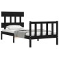 vidaXL Massivholzbett mit Kopfteil Schwarz 100x200 cm vidaXL Massivholzbett mit Kopfteil Schwarz 100x200 cm