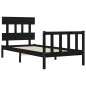 vidaXL Massivholzbett mit Kopfteil Schwarz 100x200 cm vidaXL Massivholzbett mit Kopfteil Schwarz 100x200 cm