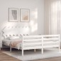 vidaXL Massivholzbett mit Kopfteil Weiß 160x200 cm vidaXL Massivholzbett mit Kopfteil Weiß 160x200 cm