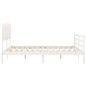 vidaXL Massivholzbett mit Kopfteil Weiß 160x200 cm vidaXL Massivholzbett mit Kopfteil Weiß 160x200 cm