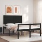 vidaXL Massivholzbett mit Kopfteil Schwarz vidaXL Massivholzbett mit Kopfteil Schwarz