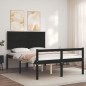 vidaXL Massivholzbett mit Kopfteil Schwarz vidaXL Massivholzbett mit Kopfteil Schwarz