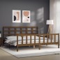 vidaXL Bettgestell mit Kopfteil Honigbraun 180x200 cm Massivholz vidaXL Bettgestell mit Kopfteil Honigbraun 180x200 cm Massivholz