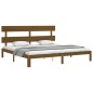 vidaXL Massivholzbett mit Kopfteil Honigbraun 200x200 cm vidaXL Massivholzbett mit Kopfteil Honigbraun 200x200 cm