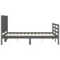 vidaXL Massivholzbett mit Kopfteil Grau 140x200 cm vidaXL Massivholzbett mit Kopfteil Grau 140x200 cm