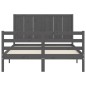 vidaXL Massivholzbett mit Kopfteil Grau 140x200 cm vidaXL Massivholzbett mit Kopfteil Grau 140x200 cm