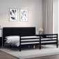 vidaXL Massivholzbett mit Kopfteil Schwarz 200x200 cm vidaXL Massivholzbett mit Kopfteil Schwarz 200x200 cm