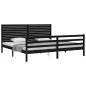 vidaXL Massivholzbett mit Kopfteil Schwarz 200x200 cm vidaXL Massivholzbett mit Kopfteil Schwarz 200x200 cm