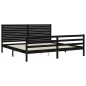 vidaXL Massivholzbett mit Kopfteil Schwarz 200x200 cm vidaXL Massivholzbett mit Kopfteil Schwarz 200x200 cm