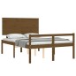 vidaXL Massivholzbett mit Kopfteil Honigbraun 140x190 cm vidaXL Massivholzbett mit Kopfteil Honigbraun 140x190 cm