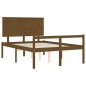 vidaXL Massivholzbett mit Kopfteil Honigbraun 140x190 cm vidaXL Massivholzbett mit Kopfteil Honigbraun 140x190 cm