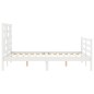 vidaXL Massivholzbett mit Kopfteil Weiß 120x200 cm vidaXL Massivholzbett mit Kopfteil Weiß 120x200 cm