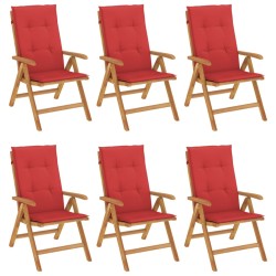 vidaXL Gartenstühle mit Kissen 6 Stk. Massivholz Teak