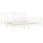 vidaXL Massivholzbett mit Kopfteil Weiß 200x200 cm vidaXL Massivholzbett mit Kopfteil Weiß 200x200 cm