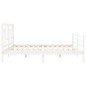 vidaXL Massivholzbett mit Kopfteil Weiß 200x200 cm vidaXL Massivholzbett mit Kopfteil Weiß 200x200 cm