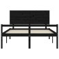 vidaXL Massivholzbett mit Kopfteil Schwarz 160x200 cm vidaXL Massivholzbett mit Kopfteil Schwarz 160x200 cm