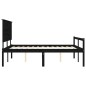 vidaXL Massivholzbett mit Kopfteil Schwarz 160x200 cm vidaXL Massivholzbett mit Kopfteil Schwarz 160x200 cm