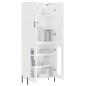 vidaXL Highboard Hochglanz-Weiß 69,5x34x180 cm Holzwerkstoff vidaXL Highboard Hochglanz-Weiß 69,5x34x180 cm Holzwerkstoff