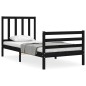 vidaXL Massivholzbett mit Kopfteil Schwarz 90x200 cm vidaXL Massivholzbett mit Kopfteil Schwarz 90x200 cm