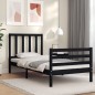 vidaXL Massivholzbett mit Kopfteil Schwarz 90x200 cm vidaXL Massivholzbett mit Kopfteil Schwarz 90x200 cm