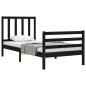 vidaXL Massivholzbett mit Kopfteil Schwarz 90x200 cm vidaXL Massivholzbett mit Kopfteil Schwarz 90x200 cm